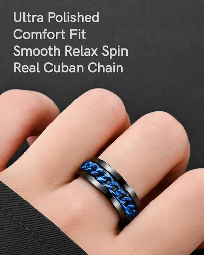 Miniatura 16 de King Ring 8mm Spinner Ring – Fidget Ring for Men & Women – Designed in USA