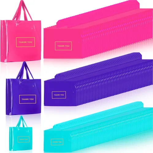Miniatura 11 de Teling 200 piezas de bolsas de plástico de agradecimiento, bolsas de mercancía a granel para bodas y negocios, 9 x 12 pulg, 12 x 15 pulg, 15 x 18
