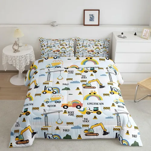 Miniatura 9 de Juego de Edredón de Princesa de Ballet para Niñas Tamaño Individual, Juego de Ropa de Cama de Castillo Arcoíris Kawaii Flores Lindas Mariquita Multi