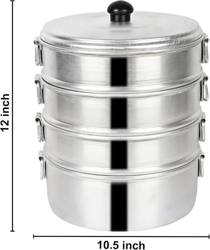Miniatura 6 de Tabakh - Vaporizador momos de aluminio de 10 pulgadas, estándar, color plateado