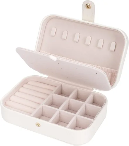 Joyero de viaje, organizador de joyas para niñas, caja de almacenamiento pequeña de joyería para collares, anillos y aretes, joyero para niñas,