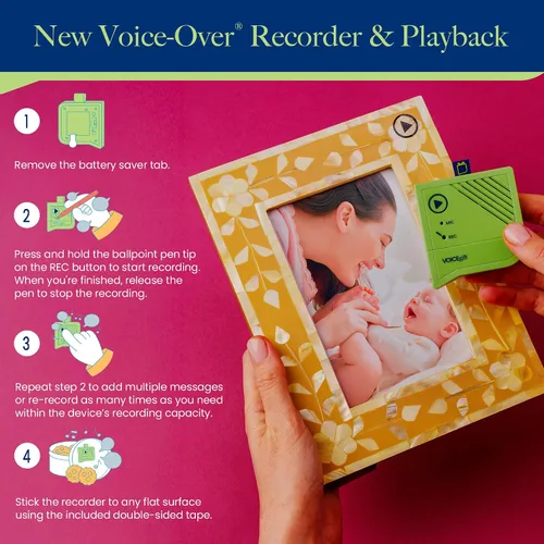 Miniatura 5 de Voicegift Voice-Over® Mini Grabadora de Voz para Marco de Fotos, Mini Grabadora de Voz con Reproducción de Audio y Grabadora Digital para Marco