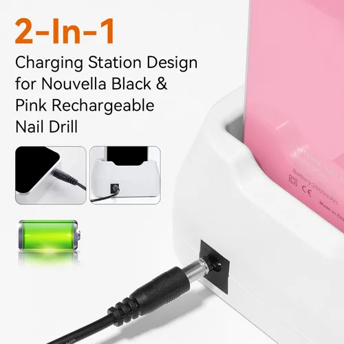 Miniatura 3 de Makartt Adaptador de Cargador de Energía Original para Lima de Uñas Nouvella, Suministro de Batería 12V 1.5A AC-DC para Lima Eléctrica Recargable
