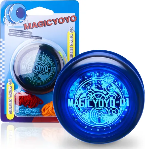 Miniatura 7 de Yoyo de Bucle con Respuesta para Niños Principiantes, Yo-yo Inicial 2A Loop Fácil de Jugar Trucos Básicos de Cuerda (D1 Azul)
