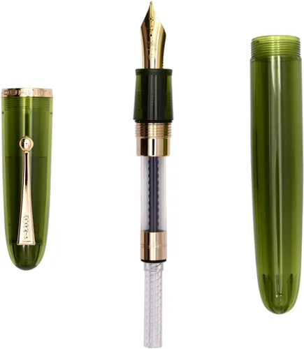 Miniatura 5 de Jinhao 9019 - Pluma estilográfica acrílica, punta de latido del corazón de 0.020 in con convertidor de tinta, bolígrafo de escritura suave de diseño
