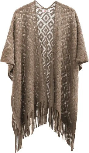 Miniatura 2 de Soul Young - Chal de punto para mujer, poncho con flecos y capa