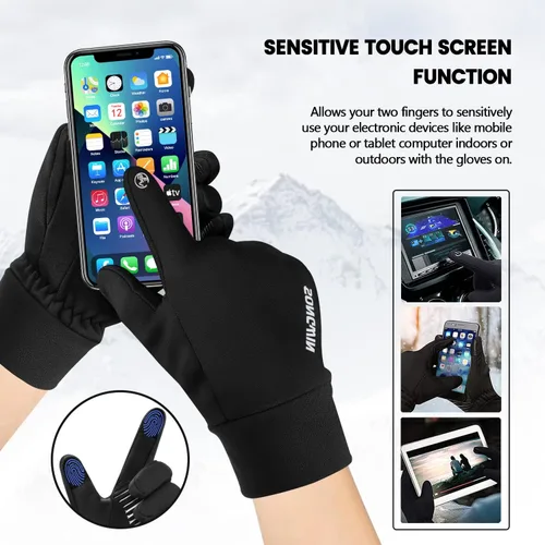 Miniatura 3 de Guantes de invierno para hombres y mujeres guantes de pantalla táctil mejorados resistentes al viento guantes térmicos cálidos para ciclismo correr