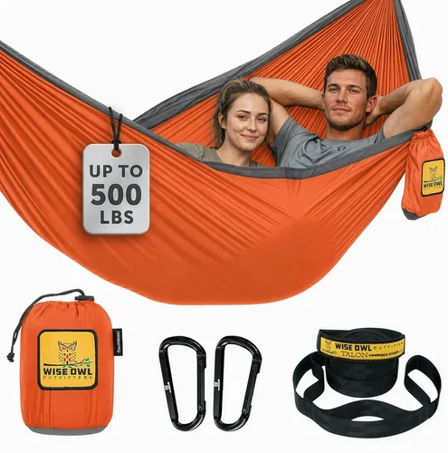 Miniatura 31 de Wise Owl Outfitters Hamaca de camping – Hamaca portátil de 500 libras con correas de árbol – viajes, mochileros, senderismo, equipo de campamento al