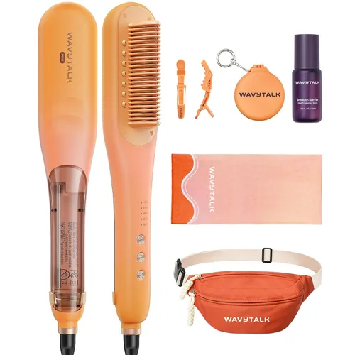 Miniatura 8 de Cepillo Alisador de Cabello con Vapor Pro de Wavytalk, Cepillo Alisador de 3 en 1 con Vapor, Reduce el Daño, Nutre el Cabello y Acelera el Alisado