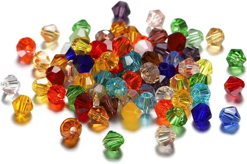 Miniatura 3 de 200 cuentas de cristal de transparencia austriaca, cuentas de vidrio bicona, cuentas espaciadoras sueltas para manualidades, pulseras, aretes