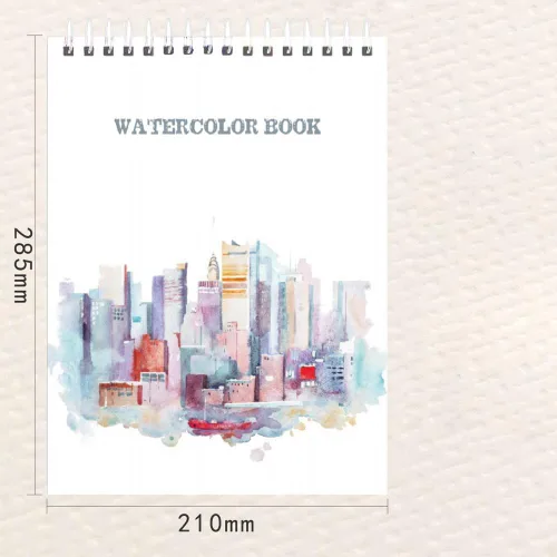 Miniatura 7 de RGBMIX Cuaderno de acuarela de 8 x 11 pulgadas, 140 libras/300 gsm, 24 hojas, diseño en espiral, páginas sin deshilachar, papel de prensa en frío