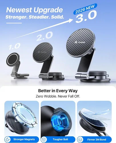 Miniatura 2 de andobil 3rd Gen Tesla Phone Mount 【Upgrade Adhesive & Upgrade Stongest Magnet】 Phone Holder for Tesla New Model Y Juniper Model 3, 360° Adjustable