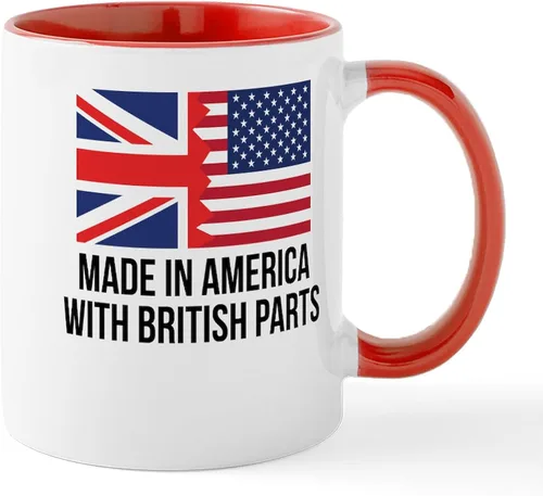 Miniatura 13 de CafePress Born American, British By Hea Taza de café de cerámica de 11 oz (11.0 fl oz)