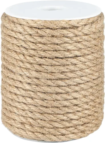 joycraft Cuerda de yute de 0.315 pulgadas, cuerda de yute fuerte y resistente, cuerda de cáñamo decorativa marrón para obras de arte, jardinería,