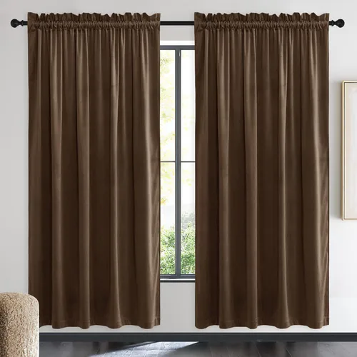 Miniatura 105 de NICETOWN Cortinas opacas de terciopelo extralargas negras de 120 pulgadas de largo para telón de fondo, cortinas de terciopelo con aislamiento Serie