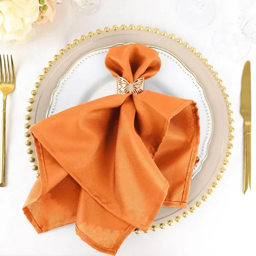 Efavormart - Juego de 5 servilletas de tela de 20 x 20 pulgadas, servilletas de cena naranjas sin costuras, servilletas de mesa de lino lavables con