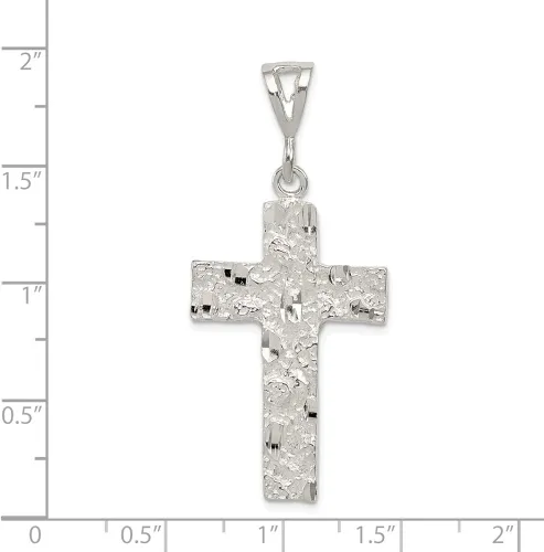 Miniatura 3 de Abalorio de plata de ley 925 maciza con diseño de cruz de pezón, 1.811 x 0.866in