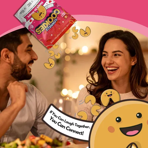 Miniatura 5 de ConnectCookies - Galletas de la fortuna de corazón a corazón para parejas (4 piezas), iniciadores de conversación románticos para una cita nocturna