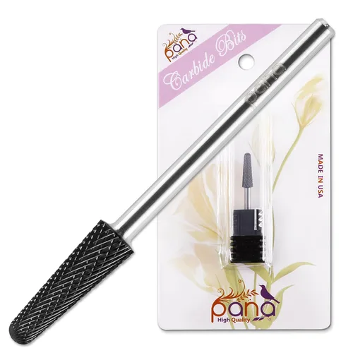 PANA Broca de carburo en forma de cono profesional de 3/32 pulgadas, tamaño de vástago de 3/32 pulgadas, broca de uñas para manicura y pedicura, DLC