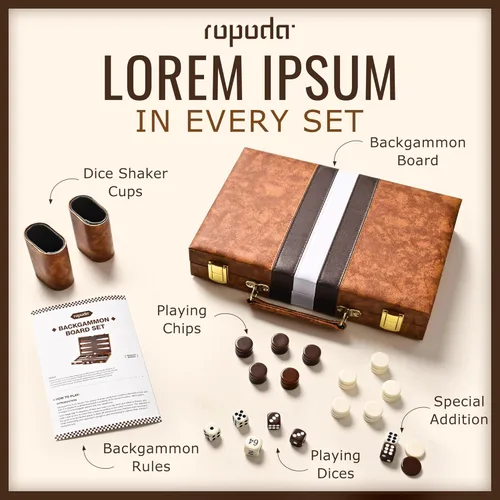 Miniatura 7 de ropoda Juego de mesa Backgammon (11 pulgadas) para adultos y niños, juego de estrategia de tablero clásico, juego de backgammon portátil y de viaje