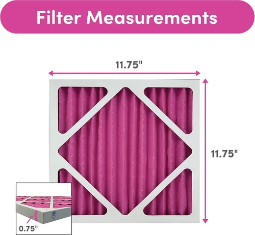 Miniatura 2 de Colorfil - Filtro de aire de 12 x 12 x 1 pulgadas, filtros que cambian de color para olores de gatos y perros, filtro de aire acondicionado MERV 8