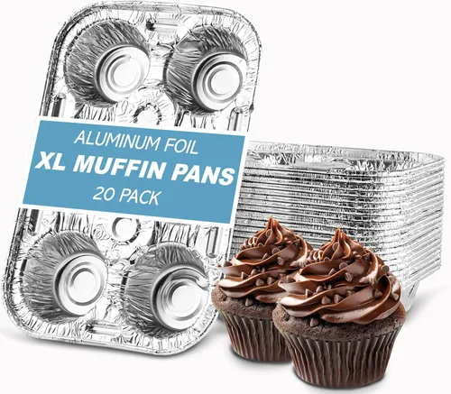 Miniatura 9 de PLASTICPRO Moldes de papel de aluminio para muffins reutilizables y desechables, molde de papel de aluminio para muffins y tartas