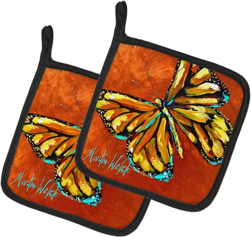 Caroline's Treasures MW1339PTHD - Juego de soportes para ollas de cocina con diseño de mariposa monarca, resistentes al calor, almohadillas