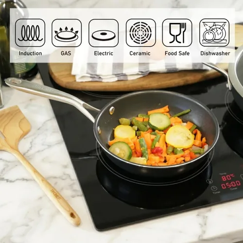 Miniatura 4 de Colección Onyx de TECHEF con nuevo revestimiento antiadherente de teflón platinum (PFOA)., 8", Negro