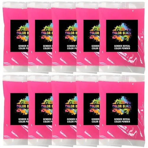 Miniatura 13 de Color Blaze Paquetes de polvo de color para revelación del género del bebé, 2.65 oz cada uno, 10 paquetes de polvo de color azul para niños