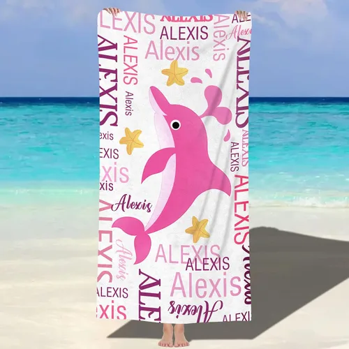 Miniatura 18 de NIBESSER Toallas de playa personalizadas con nombres para niños y adultos de microfibra, de secado rápido, personalizadas, para viajes, de playa