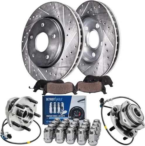 Miniatura 70 de Detroit Axle - 4 rotores de freno para Chevrolet Cruze Volt Orlando Verano, rotores de freno de disco perforados y ranurados de repuesto : rotor