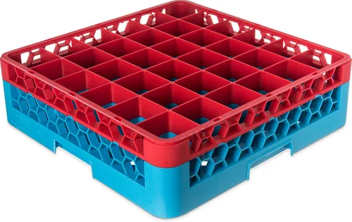 Miniatura 16 de Carlisle FoodService Products RG9-214 OptiClean Estante de vidrio con 9 compartimentos con 2 extensores, 7.12 pulgadas, polipropileno, azul