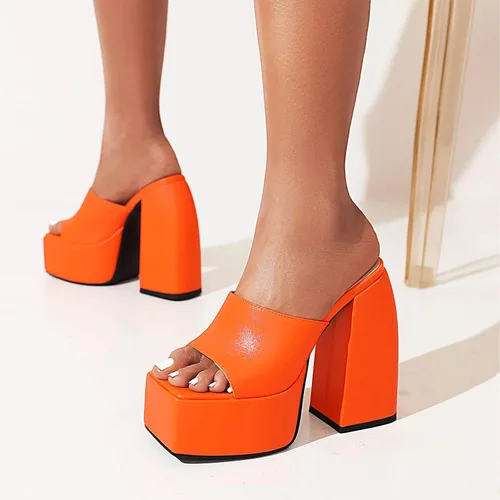 Miniatura 7 de Dsevht Sandalias de plataforma gruesa para mujer, sin cordones, puntera cuadrada, con tacón alto