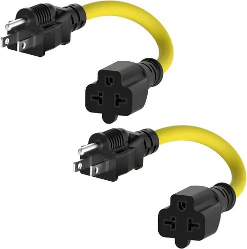 Miniatura 8 de Cable adaptador de clavija de CA para el hogar de 1 pie de 15 amperios a 20 amperios T Blade Cable adaptador 12AWG Nema 5-15P a 5-20R, cable