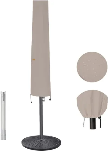 Funda para Sombrilla de 6 a 9 pies para Sombrillas de Patio, Funda para Sombrilla de Mercado Impermeable y Duradera con Cremallera y Varilla