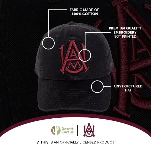 Miniatura 4 de Desert Cactus Alabama A&M University Baseball Hat Bulldogs AAMU Brimmed Embroidered Hats Cap Adjustable Cloth Strap Adult