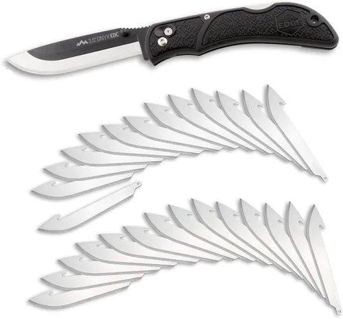 Miniatura 13 de OUTDOOR EDGE RAZOR VX3 ONYX PRO - Cuchillo de apertura manual con hoja reemplazable EDC cuchillo de bolsillo plegable - Hoja de 3 pulgadas, Onyx Pro