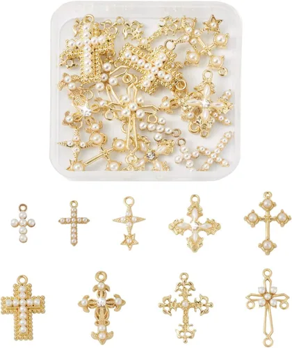 Miniatura 8 de Cheriswelry 100 colgantes de madera con cruz de crucifijo con cruz impresa, dijes de madera teñida religiosos de 32.5 a 1.319 in para hombres