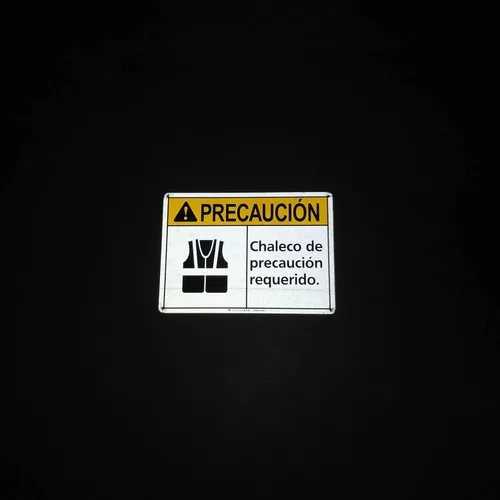 Miniatura 6 de TRADESAFE Señal de seguridad con chaleco de seguridad de EPI – Chaleco de Precaución Requerido en español, señal de seguridad de aluminio