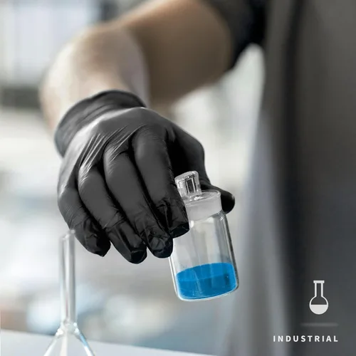 Miniatura 4 de Medguy - Guantes desechables de nitrilo, 4.5 mil, color negro, sin polvo, sin látex, aptos para alimentos, para examinación, tatuajes, preparación