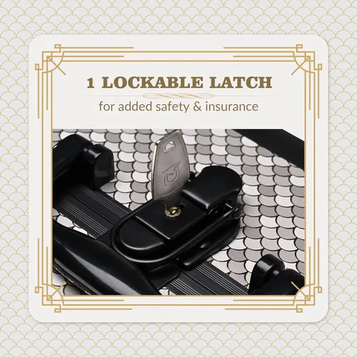 Miniatura 4 de BYOOTIQUE estuche rodante para maquillaje 4 en 1, con cerradura, maletín tipo trolley para cosméticos, con 4 ruedas extraíbles, organizador de viaje