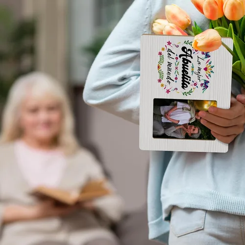 Miniatura 2 de Abuelita - Marco de fotos de regalos para abuela de nietos, La Mejor Abuelita Del Mundo, 4 x 6 pulgadas