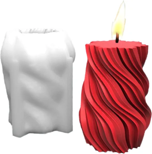 Miniatura 9 de Molde de vela de silicona en forma de corazón, columna de amor para bricolaje, espuma geométrica, cera de jabón, resina de yeso, polímero, arcilla