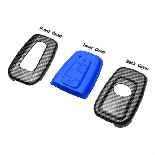 Miniatura 2 de Funda inteligente para llavero compatible con Toyota Corolla Hatchback C-HR Prius RAV4 3 botones de entrada sin llave, accesorios de control remoto
