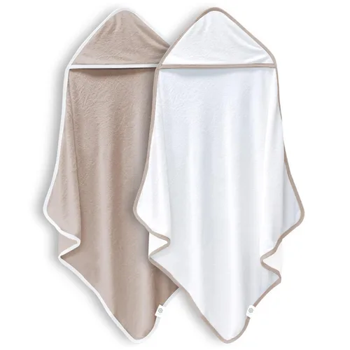 Miniatura 14 de Paquete de 2 toallas de baño para bebé - De rayón hechas de bambú, ultraabsorbentes, toallas con capucha ultrasuaves para niños - Tamaño extra