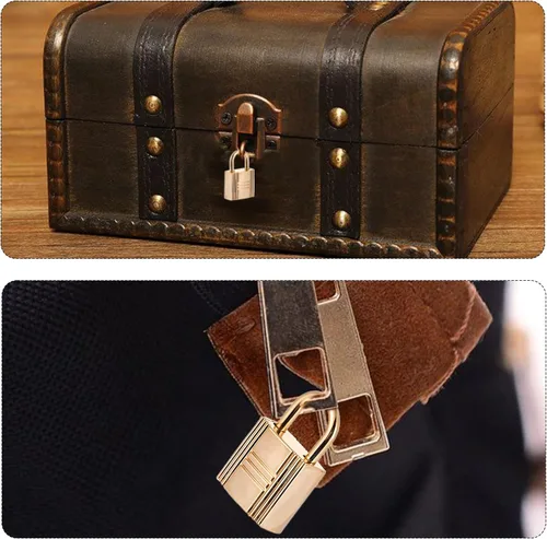 Miniatura 6 de Cerraduras pequeñas decorativas de aleación de metal para monedero, 4 unidades, con llave, cerraduras pequeñas de aleación de metal para diario