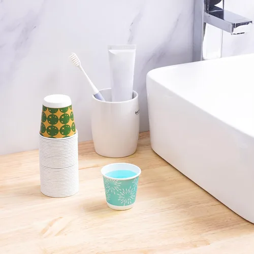 Miniatura 6 de Tamone Paquete de 600 unidades de tazas de baño de 3 onzas, pequeñas tazas de papel, tazas desechables con diseño de globo, azul, verde, naranja
