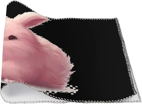 Miniatura 3 de Juego de 6 manteles individuales de conejo de angora, resistentes y lavables, para decoración de mesa de cena y fiesta