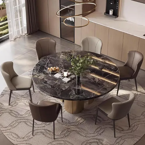 Miniatura 8 de Juego de sillas de comedor de 1/2/4, sillas laterales de cocina tapizadas de cuero, silla de comedor con patas de metal, silla de negociación sin