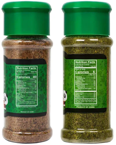 Miniatura 2 de Polvo de maíz rojo Sichuan de alta calidad + pimienta verde, 1.08 onzas cada uno, una especia adormecedora, pimientos szechuan rojos y verdes